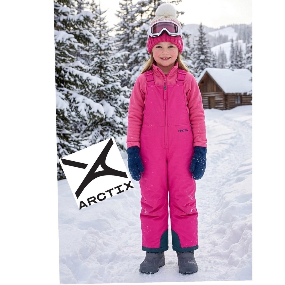 Arctix Toddler Girls Pink Insulated Snow Bib Overalls Size 4T 5K Winter Pants